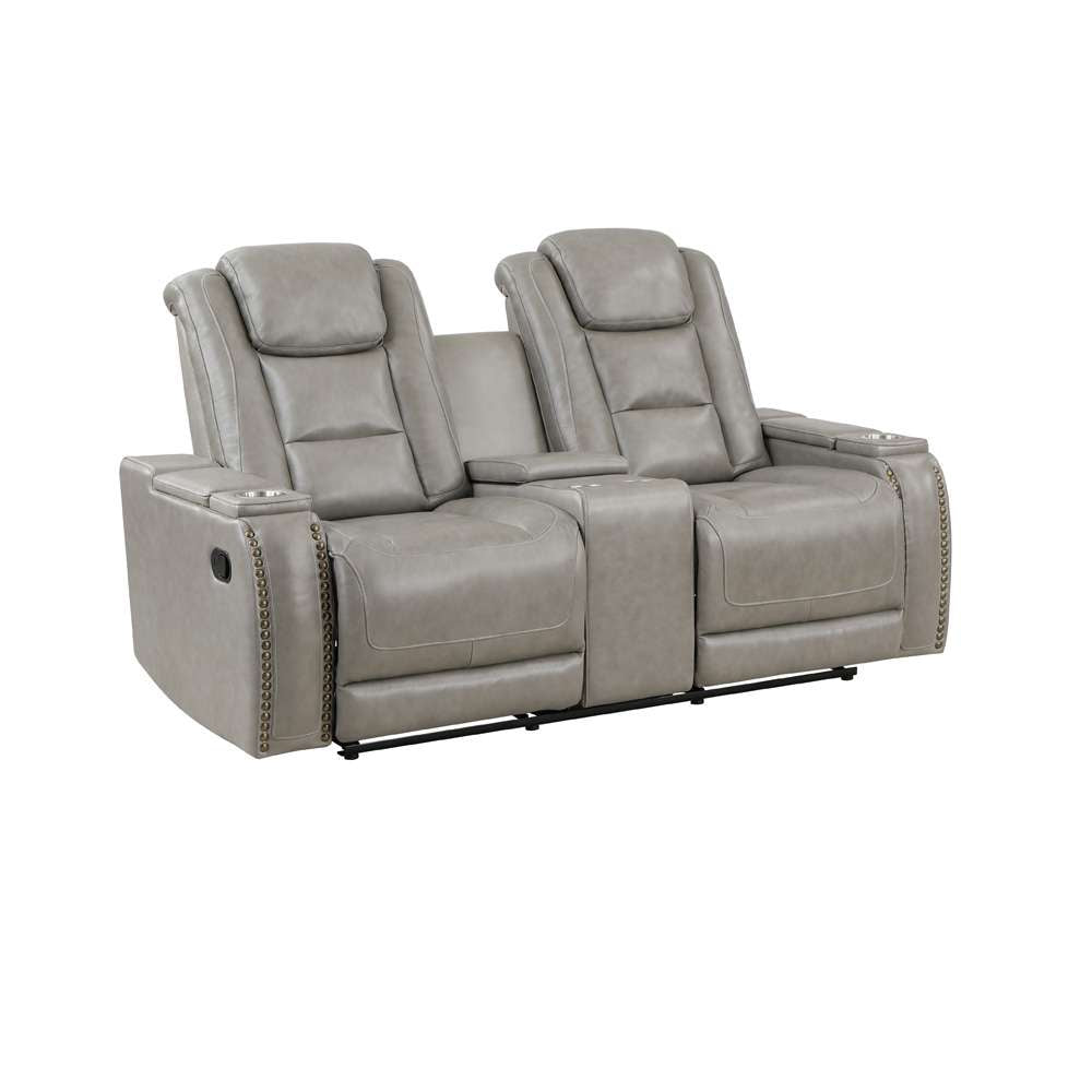 New Classic Furniture - Breckenridge Console Loveseat W/ Dual Recliners-Lt Gray - L3183-25-LGY veiw 3