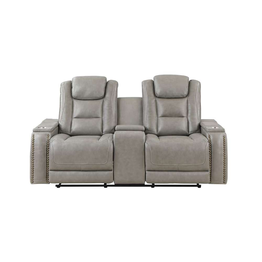 New Classic Furniture - Breckenridge Console Loveseat W/ Dual Recliners-Lt Gray - L3183-25-LGY veiw 4