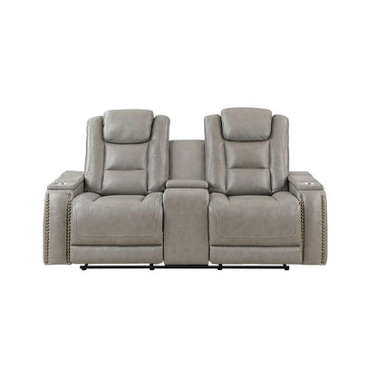 New Classic Furniture - Breckenridge Console Loveseat W/ Dual Recliners-Lt Gray - L3183-25-LGY veiw 4