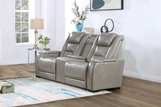 New Classic Furniture - Breckenridge Console Loveseat W/ Pwr Fr & Hr-Lt Gray - L3183-25P2-LGY veiw 2