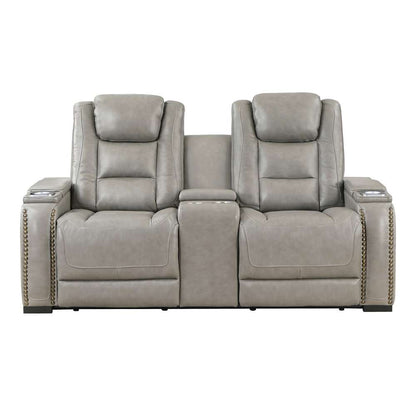 New Classic Furniture - Breckenridge Console Loveseat W/ Pwr Fr & Hr-Lt Gray - L3183-25P2-LGY veiw 4