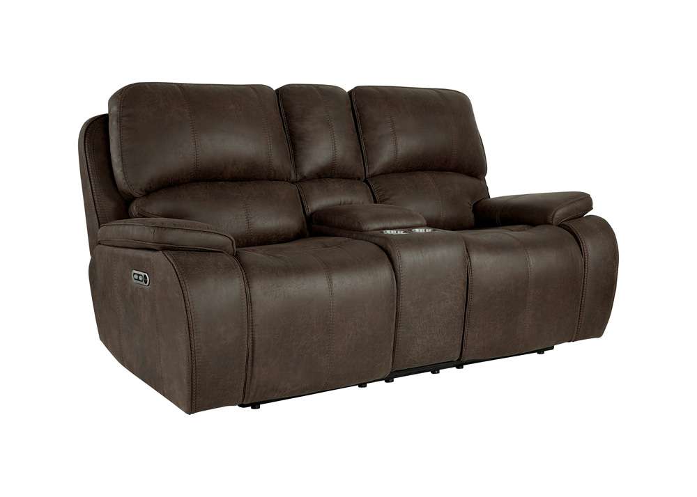 New Classic Furniture - Brookings Dual Recliner Console Loveseat With Power Headrest And Footrest-Brown - U093-25P2-BRN veiw 1