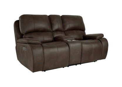 New Classic Furniture - Brookings Dual Recliner Console Loveseat With Power Headrest And Footrest-Brown - U093-25P2-BRN veiw 1