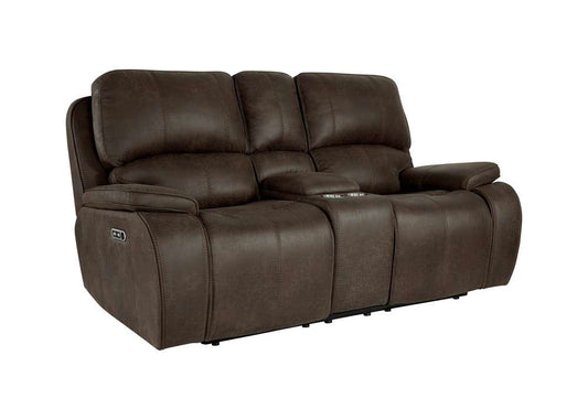 New Classic Furniture - Brookings Dual Recliner Console Loveseat With Power Headrest And Footrest-Brown - U093-25P2-BRN veiw 1