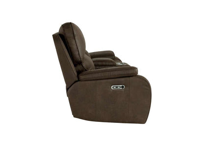 New Classic Furniture - Brookings Dual Recliner Console Loveseat With Power Headrest And Footrest-Brown - U093-25P2-BRN veiw 3