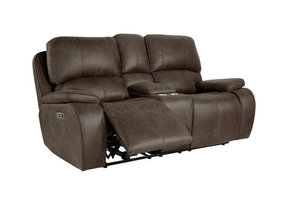 New Classic Furniture - Brookings Dual Recliner Console Loveseat With Power Headrest And Footrest-Brown - U093-25P2-BRN veiw 4