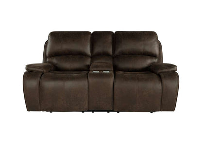 New Classic Furniture - Brookings Dual Recliner Console Loveseat-Brown - U093-25-BRN veiw 3
