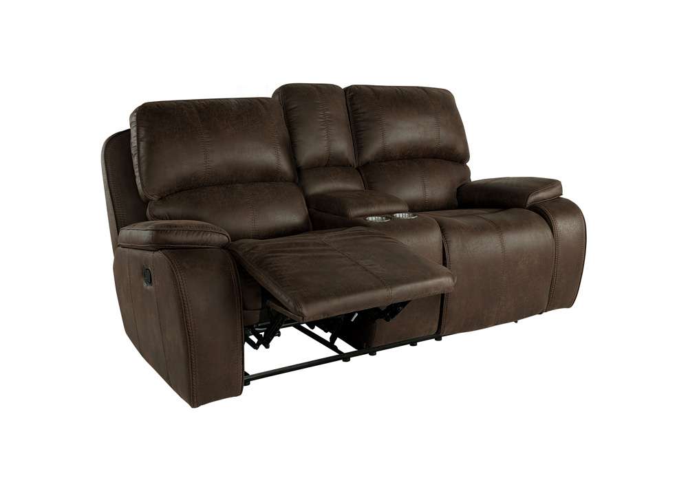 New Classic Furniture - Brookings Dual Recliner Console Loveseat-Brown - U093-25-BRN veiw 5
