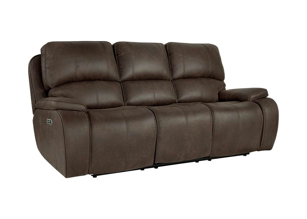 New Classic Furniture - Brookings Dual Recliner Sofa With Power Headrest And Footrest-Brown - U093-30P2-BRN veiw 1