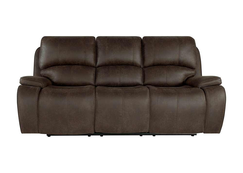New Classic Furniture - Brookings Dual Recliner Sofa With Power Headrest And Footrest-Brown - U093-30P2-BRN veiw 2
