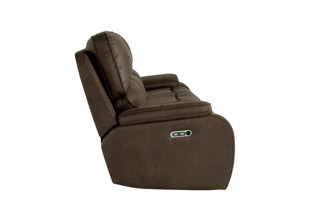 New Classic Furniture - Brookings Dual Recliner Sofa With Power Headrest And Footrest-Brown - U093-30P2-BRN veiw 3