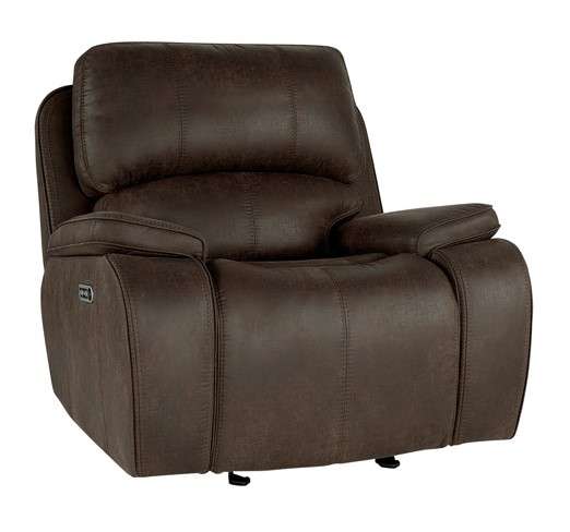 New Classic Furniture - Brookings Glider Recliner W/Power Headrest & Footrest-Brown - U093-13P2-BRN veiw 1