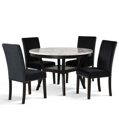 New Classic Furniture - Celeste 48in Round Dining Table-Espresso/Faux Marble - D400-11 veiw 4