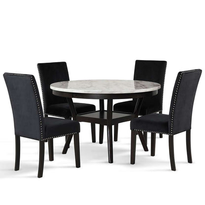 New Classic Furniture - Celeste 48in Round Dining Table-Espresso/Faux Marble - D400-11 veiw 5