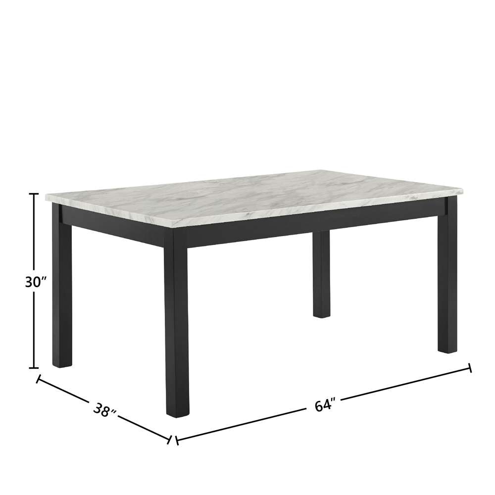 New Classic Furniture - Celeste 64in Dining Table-Espresso/Faux Marble - D400-10 veiw 3