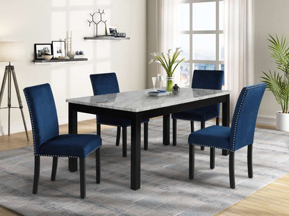 New Classic Furniture - Celeste 64in Dining Table-Espresso/Faux Marble - D400-10 veiw 11
