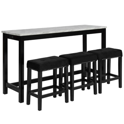 New Classic Furniture - Celeste Theater Bar Table With 3 Stools-Black - D400-B3S-BLK veiw 1