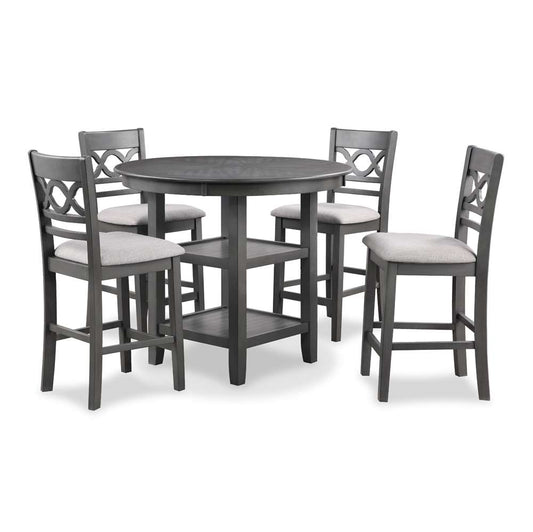 New Classic Furniture - Cori Counter 5 Pc Set-Gray - D1719-52S-GRY view 1