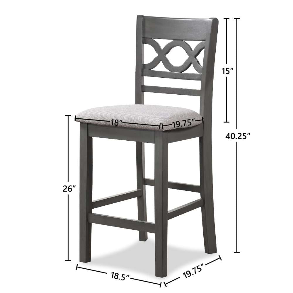 New Classic Furniture - Cori Counter 5 Pc Set-Gray - D1719-52S-GRY view 3