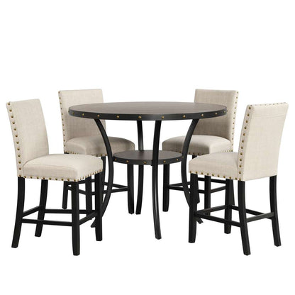 New Classic Furniture - Crispin 48in Round Counter Table-Gray - D162G-CT-GRY veiw 2