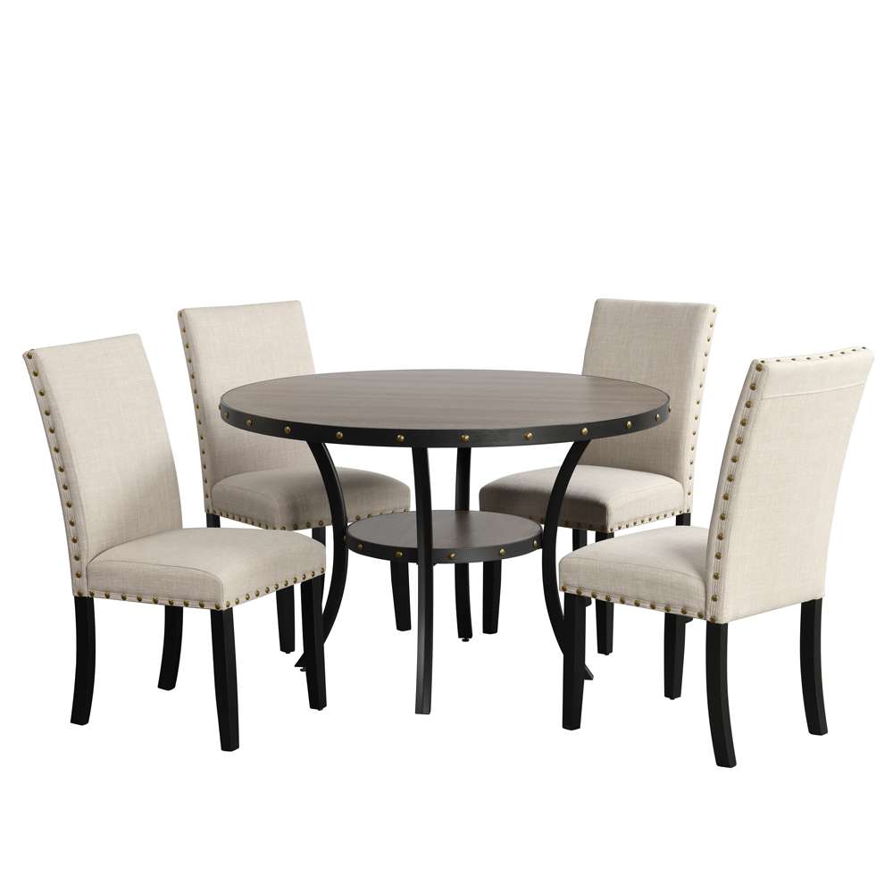 New Classic Furniture - Crispin 48in Round Dining Table-Gray - D162G-DT-GRY veiw 2