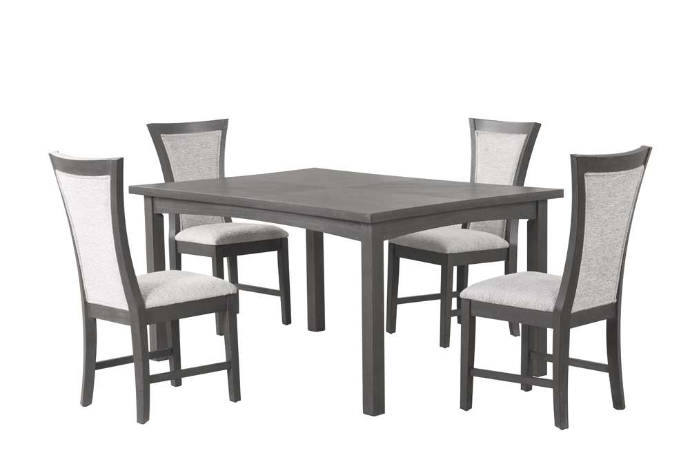 New Classic Furniture - Flair  60in Dining Table & 4 Chairs (5 Pc Set)-Gray - D5524-50S veiw 1