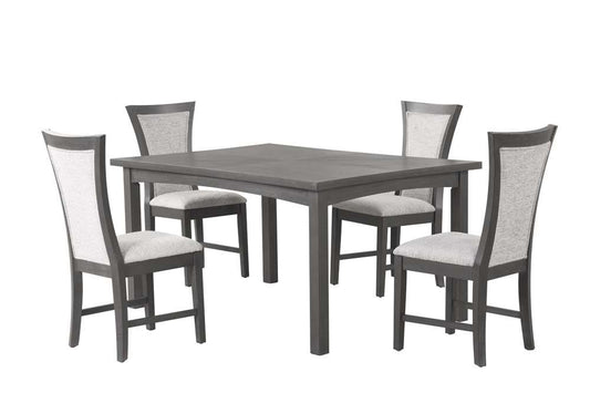 New Classic Furniture - Flair  60in Dining Table & 4 Chairs (5 Pc Set)-Gray - D5524-50S veiw 1
