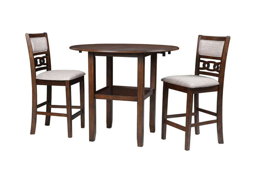New Classic Furniture - Gia 42in Counter Drop Leaf Table With 2 Chairs-Cherry - D1701-42S-CHY view 1