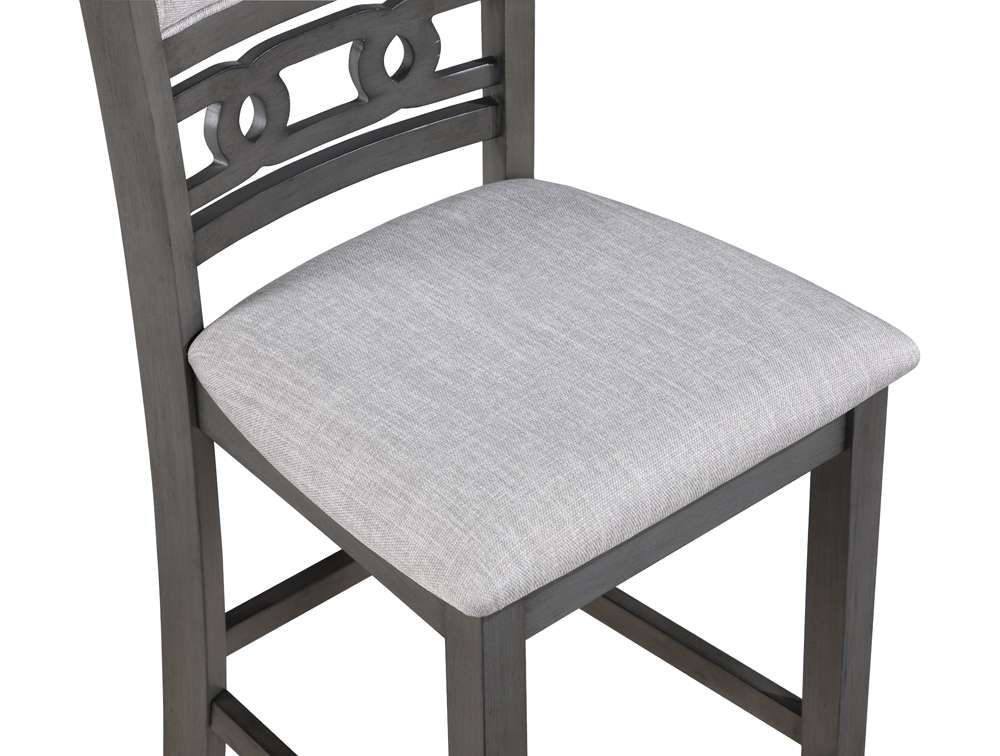New Classic Furniture - Gia 5Pc 42in Square Counter Table & 4 Chairs-Gray - D1701-542-GRY view 3
