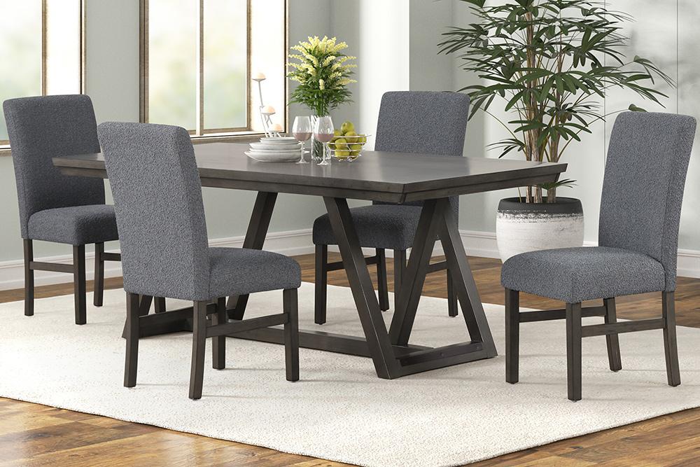 New Classic Furniture - High Line Dining Table And 4 Gray Chairs - 40-4125-DG4C view 1