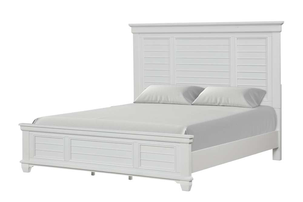 New Classic Furniture - Jamestown  - 5/0 Queen Bed W /Storage - Wht - 00-B2118S-300 veiw 1