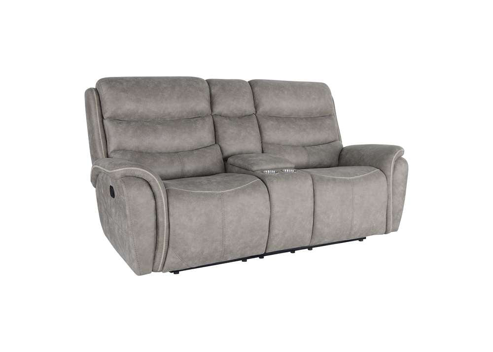 New Classic Furniture - Kamari Console Loveseat W/ Dual Recliners-Gray - U092-25-GRY veiw 2