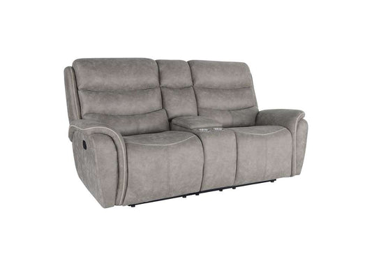 New Classic Furniture - Kamari Console Loveseat W/ Dual Recliners-Gray - U092-25-GRY veiw 2