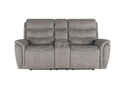 New Classic Furniture - Kamari Console Loveseat W/ Dual Recliners-Gray - U092-25-GRY veiw 3