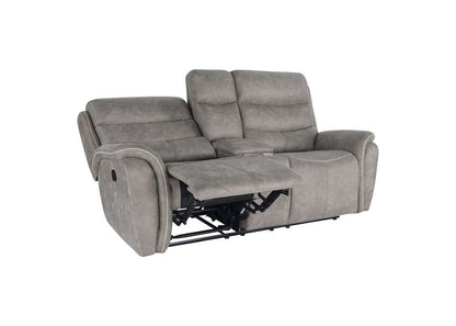 New Classic Furniture - Kamari Console Loveseat W/ Dual Recliners-Gray - U092-25-GRY veiw 5