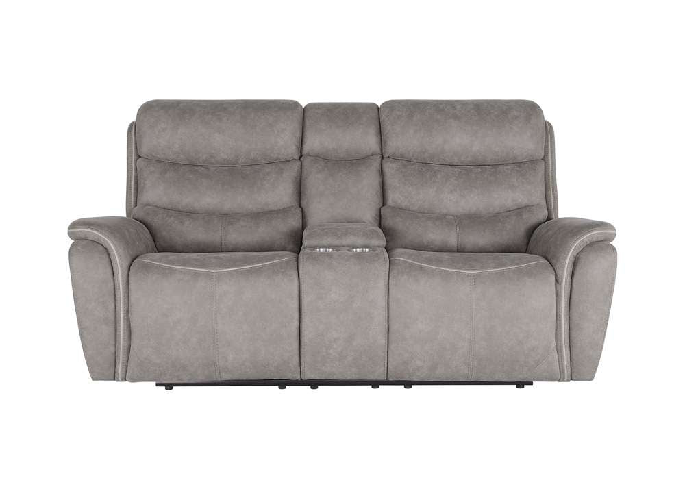 New Classic Furniture - Kamari Console Loveseat W/Pwr Hr & Fr-Gray - U092-25P2-GRY veiw 3