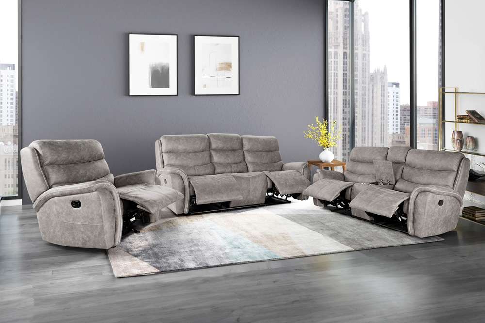 New Classic Furniture - Kamari  Sofa W/Dual Recliner-Gray - U092-30-GRY veiw 3