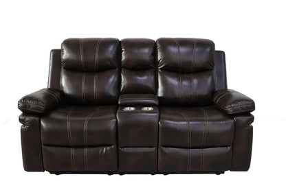 New Classic Furniture - Kellen Console Loveseat W/ Dual Recliners-Brown - U6023-25-BRN veiw 3