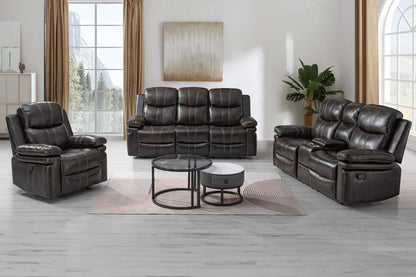 New Classic Furniture - Kellen  Sofa W/Dual Recliner & Drop Down  Tray-Brown - U6023-30-BRN veiw 3