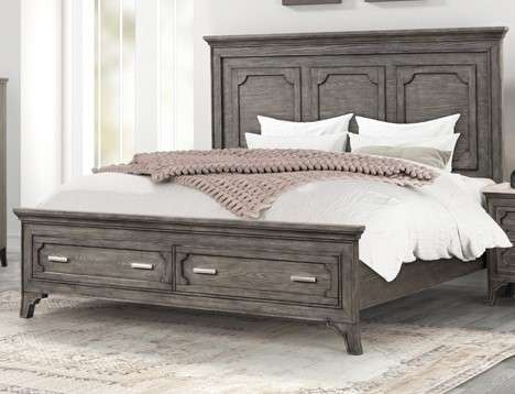 New Classic Furniture - Lisbon 60in Western King Bed-Gray - 00-1605-200 veiw 1