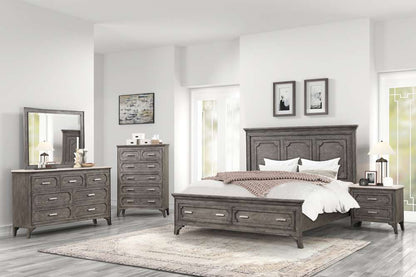 New Classic Furniture - Lisbon 60in Western King Bed-Gray - 00-1605-200 veiw 2