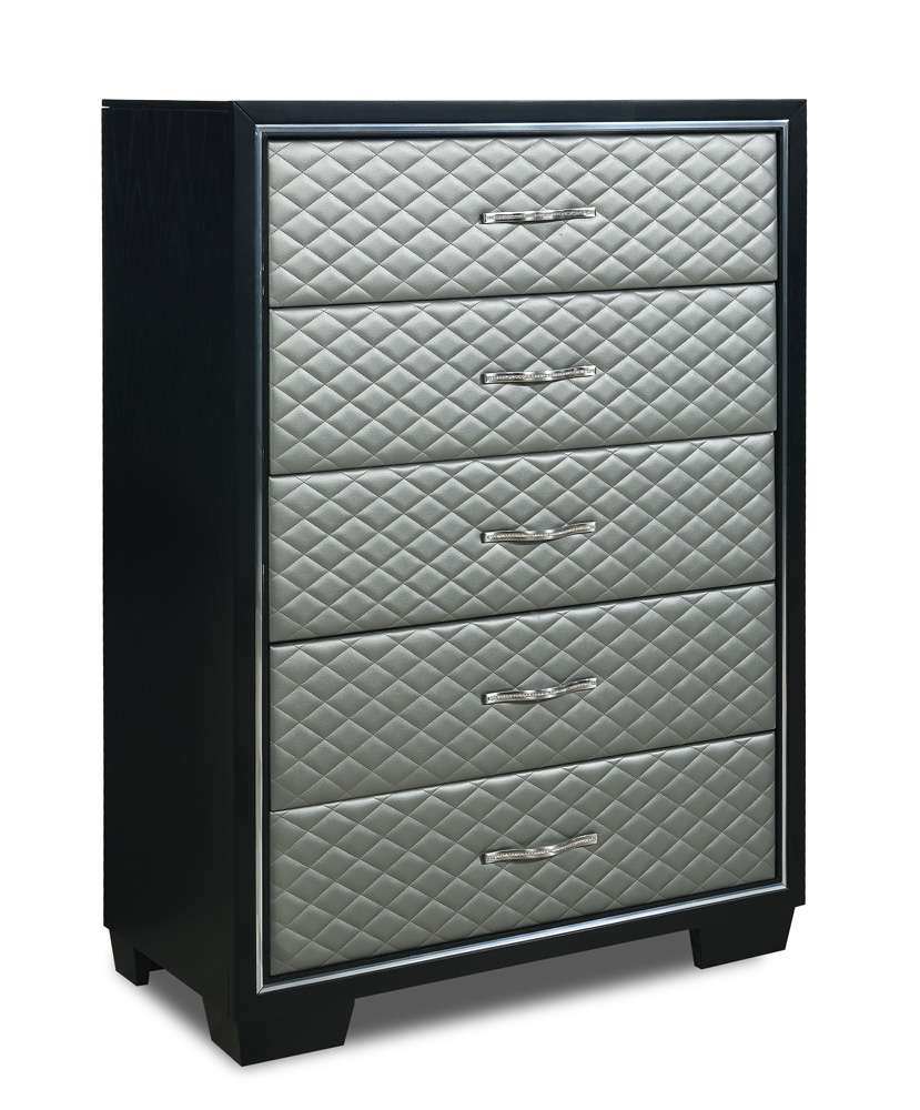 New Classic Furniture - Luxor Chest-Black/Silver - B2025-070 veiw 1