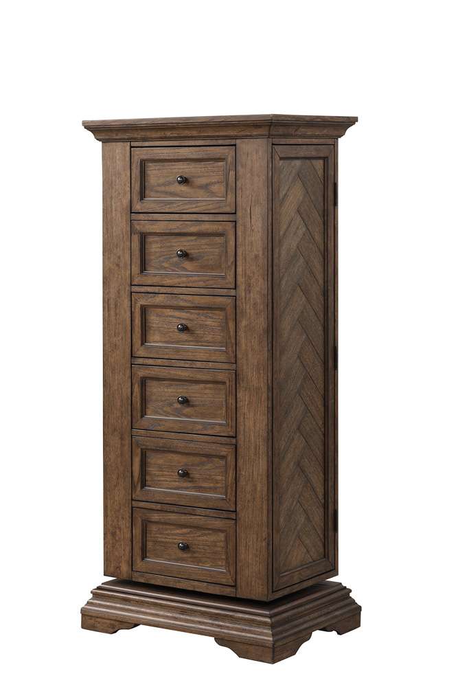 New Classic Furniture - Mar Vista Swivel Lingerie Chest W/Mirror-Walnut - B658-079 veiw 1