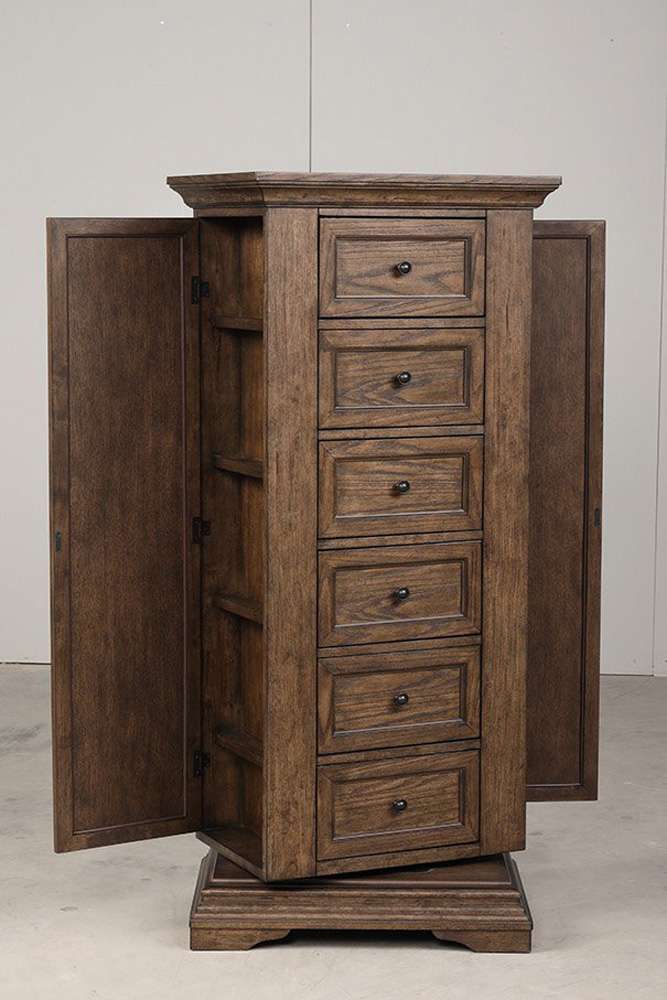 New Classic Furniture - Mar Vista Swivel Lingerie Chest W/Mirror-Walnut - B658-079 veiw 3