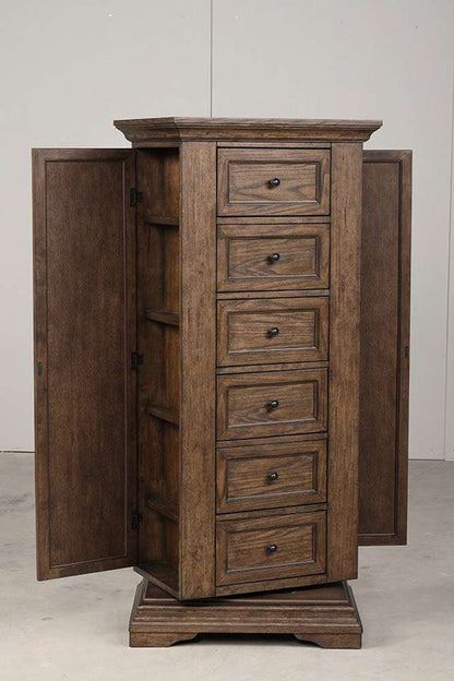 New Classic Furniture - Mar Vista Swivel Lingerie Chest W/Mirror-Walnut - B658-079 veiw 3
