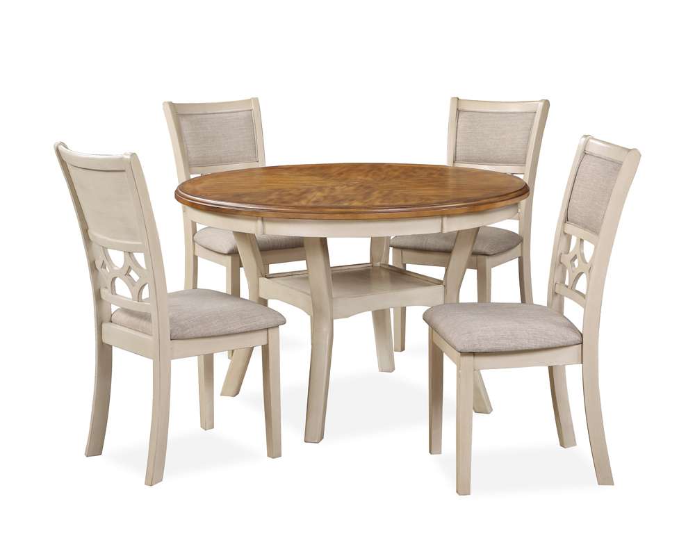 New Classic Furniture - Mitchell 5 Pc Dining Set-Two Tone Bisque/Brown - D1763-50S-BSQ view 1