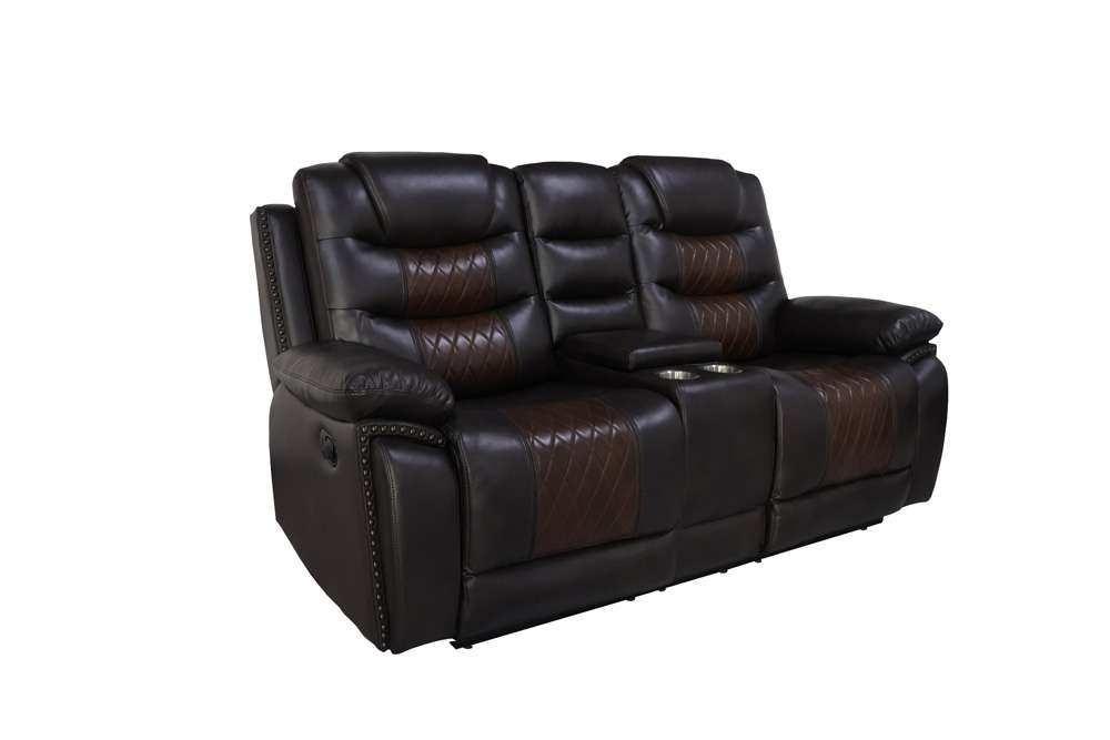 New Classic Furniture - Nikko Console Loveseat W/ Dual Recliners-Brown - U7005-25-BRN veiw 1