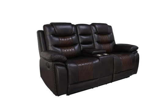 New Classic Furniture - Nikko Console Loveseat W/ Dual Recliners-Brown - U7005-25-BRN veiw 2