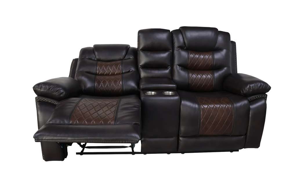New Classic Furniture - Nikko Console Loveseat W/Pwr Fr-Brown - U7005-25P1-BRN veiw 3