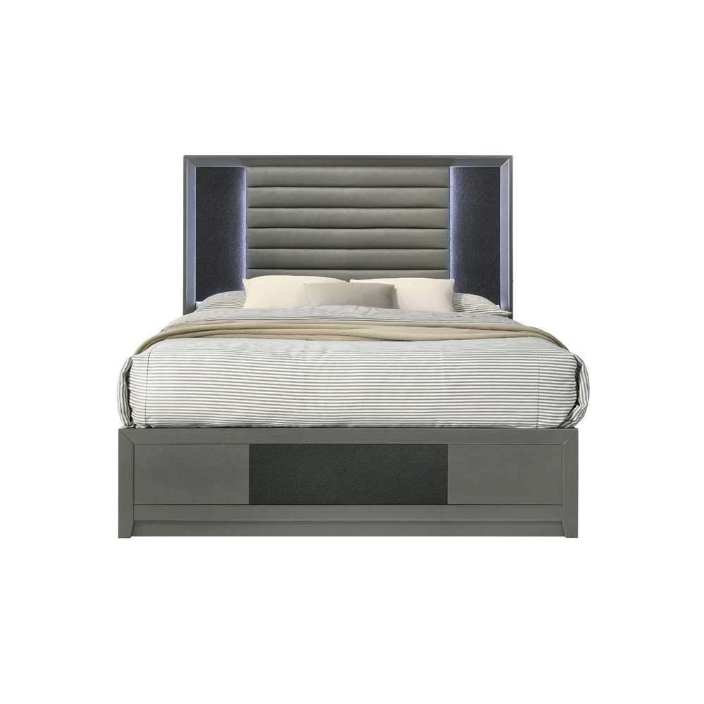 New Classic Furniture - Nocturne 50in Queen Platform Bed-Slate Gray - 00-1684-300 veiw 3